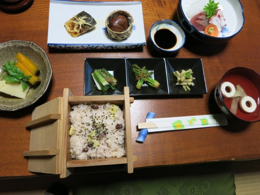 Lovingly prepared spring menu includes Kuri-okowa,kinome-ae, and tar-no-me!